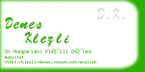 denes klezli business card